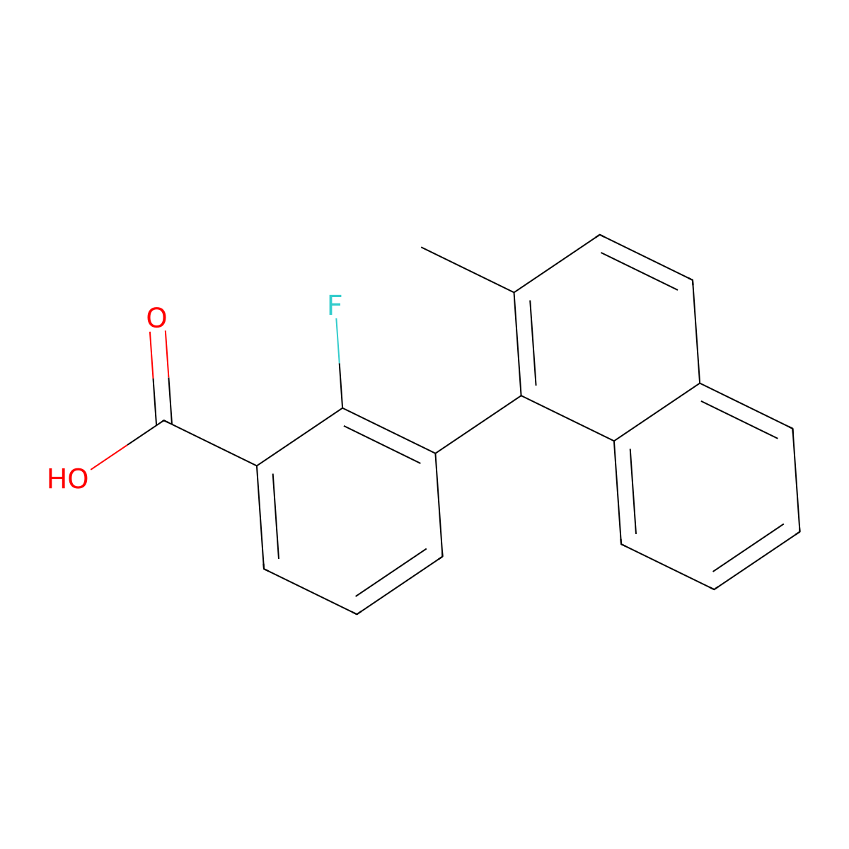 2-Fluoro-3-(2-methyl-1-naphthalenyl)benzoic acid molecular structure, CAS 1962545-45-4