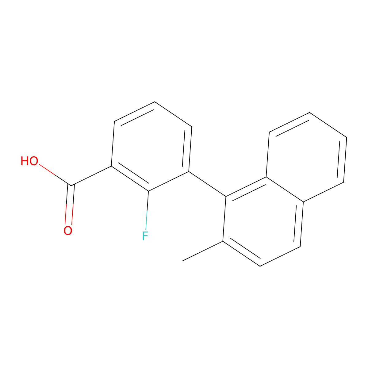 2-Fluoro-3-(2-methyl-1-naphthalenyl)benzoic acid molecular structure, CAS 1962545-45-4