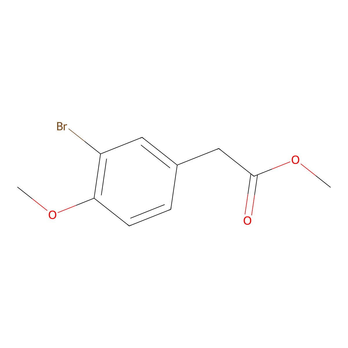 Methyl 2-(3-bromo-4-methoxyphenyl)acetate molecular structure, CAS 19626-36-9