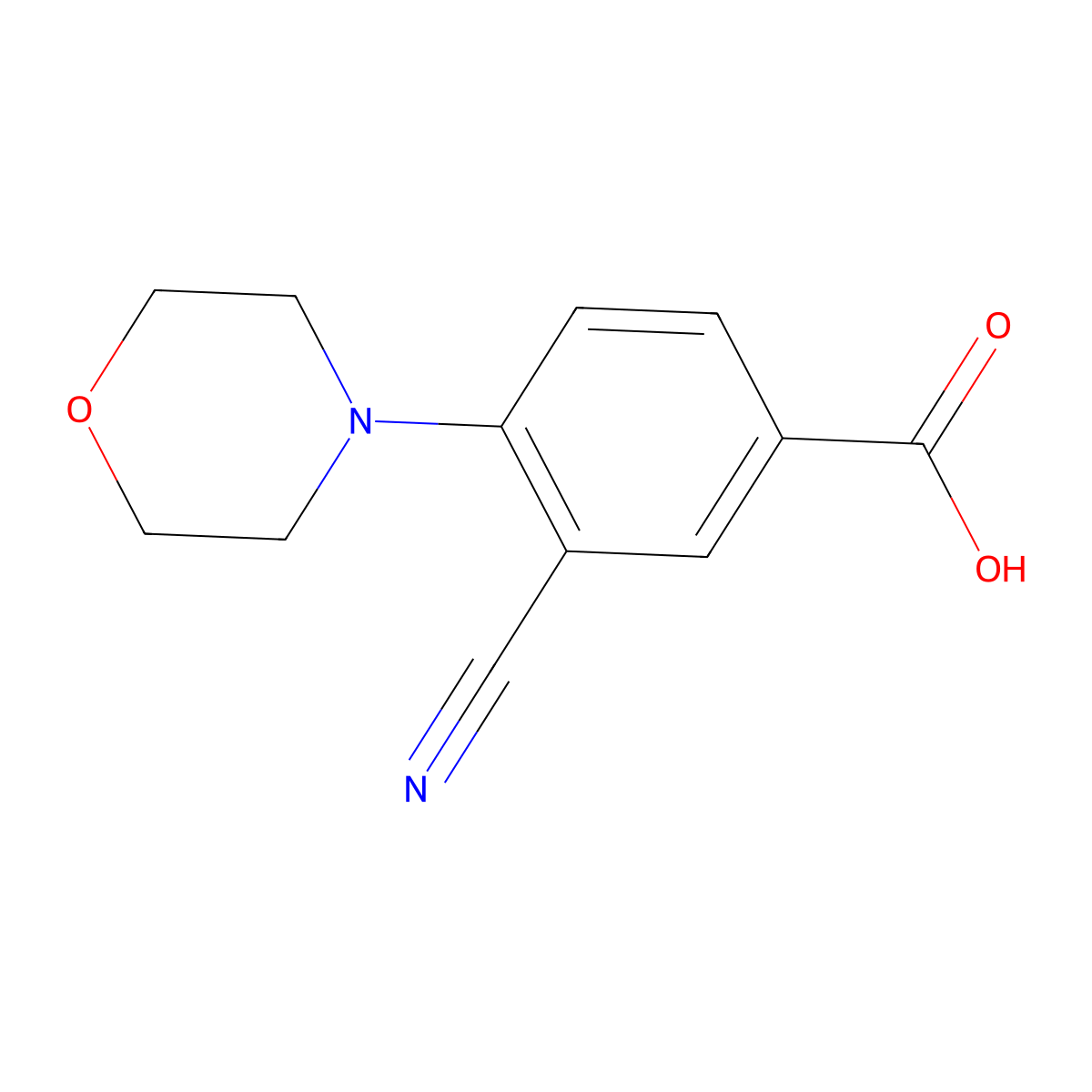 3-Cyano-4-morpholinobenzoic acid molecular structure, CAS 1962781-92-5
