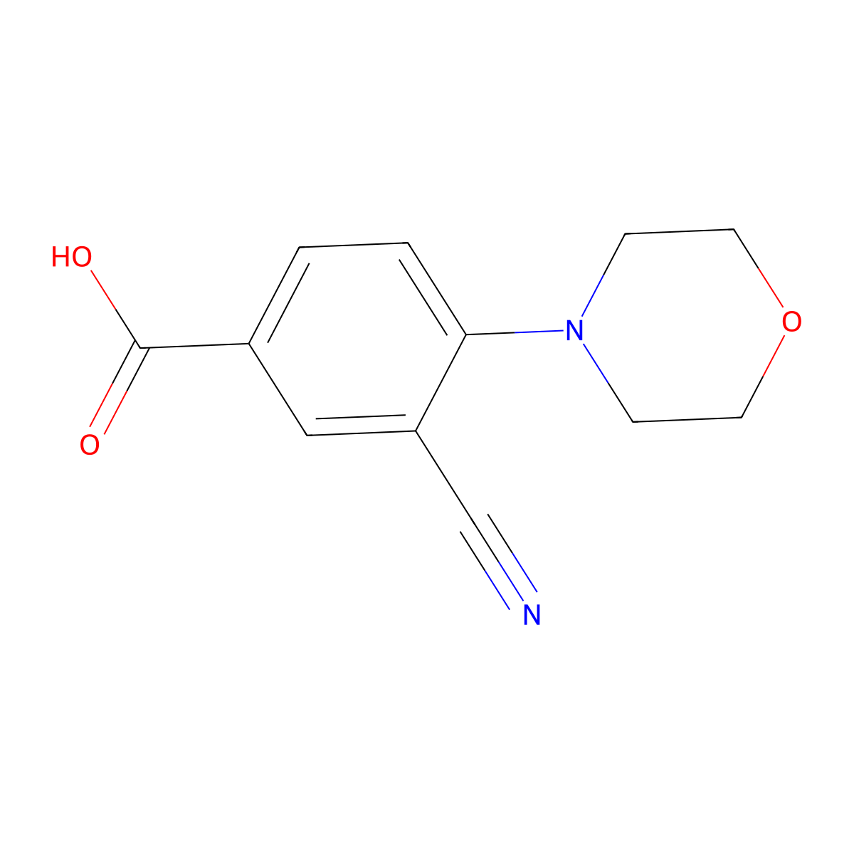 3-Cyano-4-morpholinobenzoic acid molecular structure, CAS 1962781-92-5
