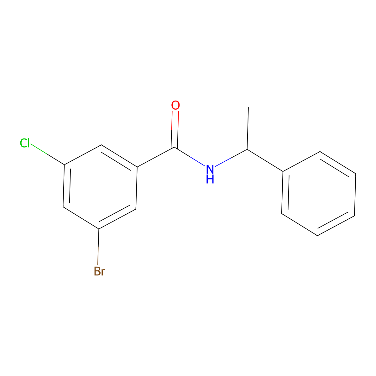 3-Bromo-5-chloro-N-(1-phenylethyl)benzamide molecular structure, CAS 1962790-98-2