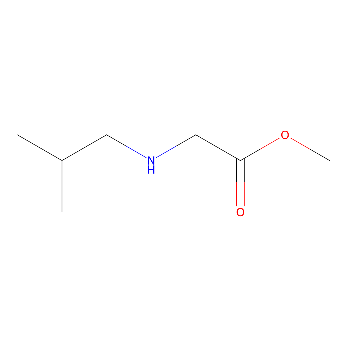 Methyl 2-[(2-methylpropyl)amino]acetate molecular structure, CAS 19628-56-9
