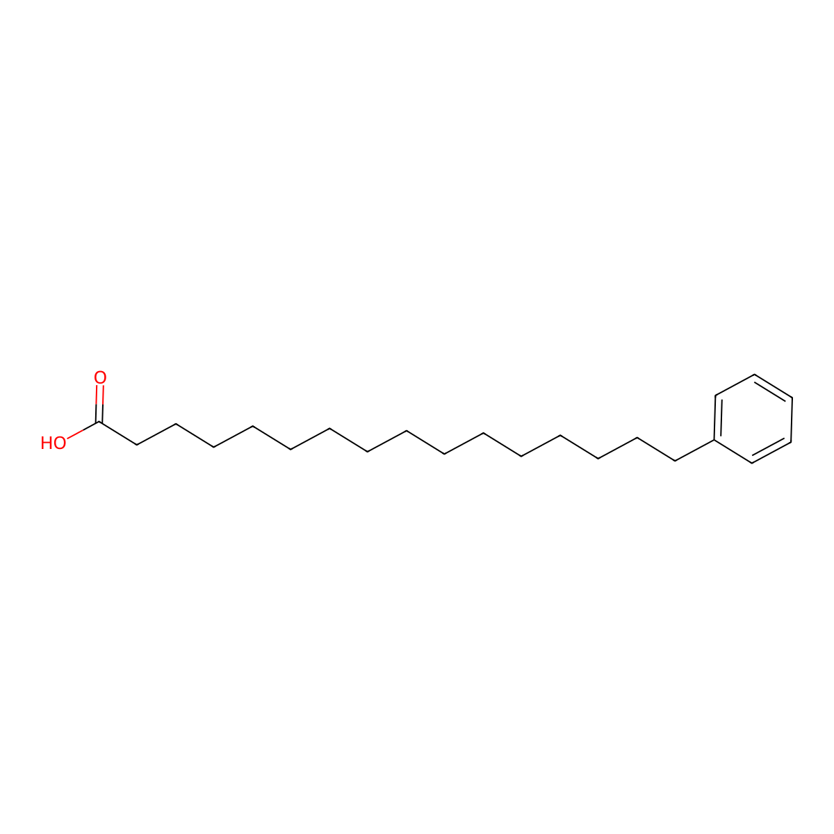 16-phenylhexadecanoic Acid molecular structure, CAS 19629-78-8