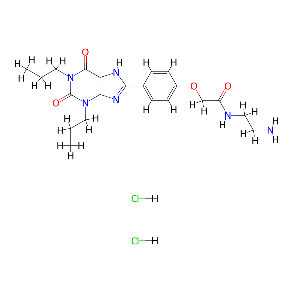 Xanthine amine congener (dihydrochloride) molecular structure, CAS 1962928-23-9