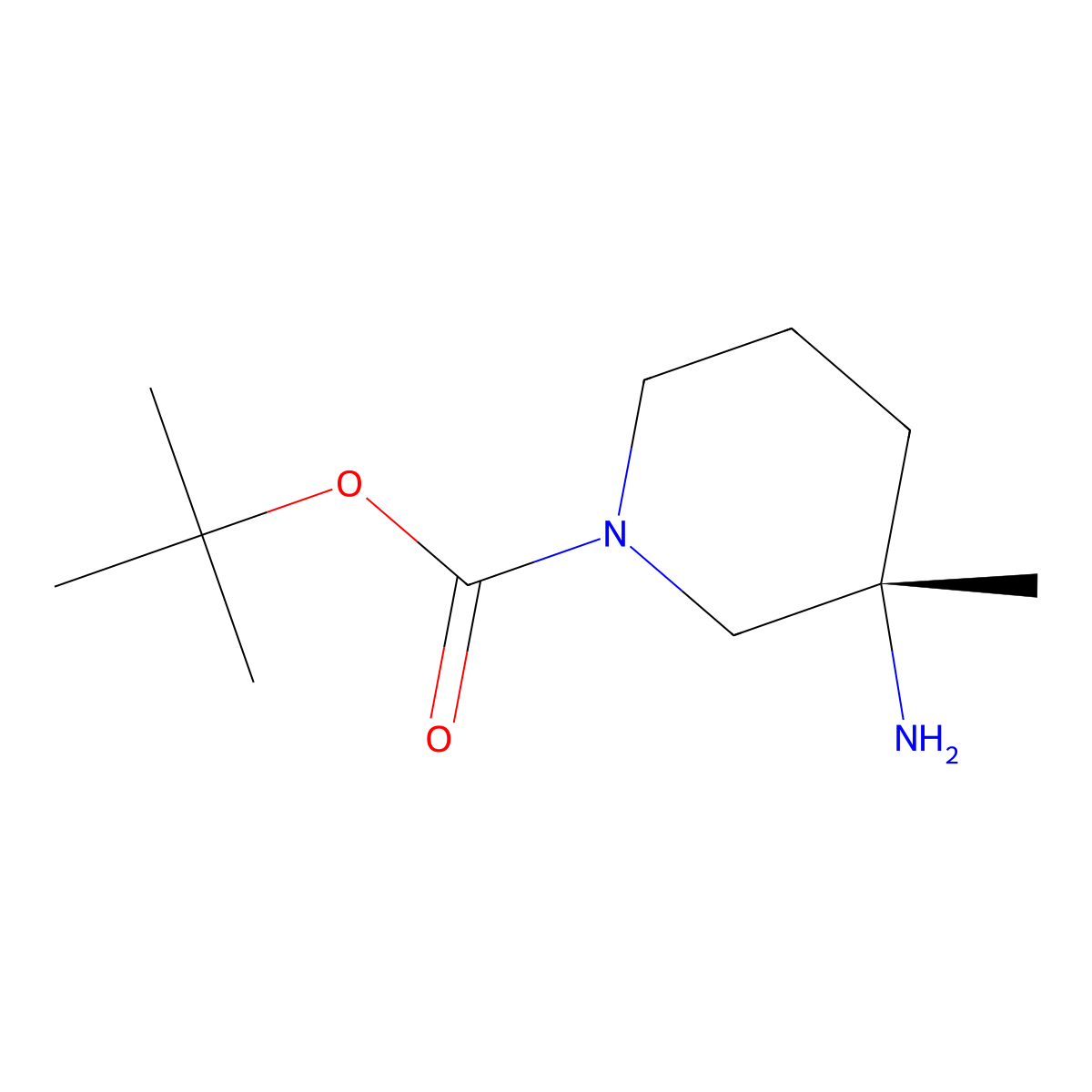 tert-butyl (3S)-3-amino-3-methyl-piperidine-1-carboxylate molecular structure, CAS 1962928-76-2