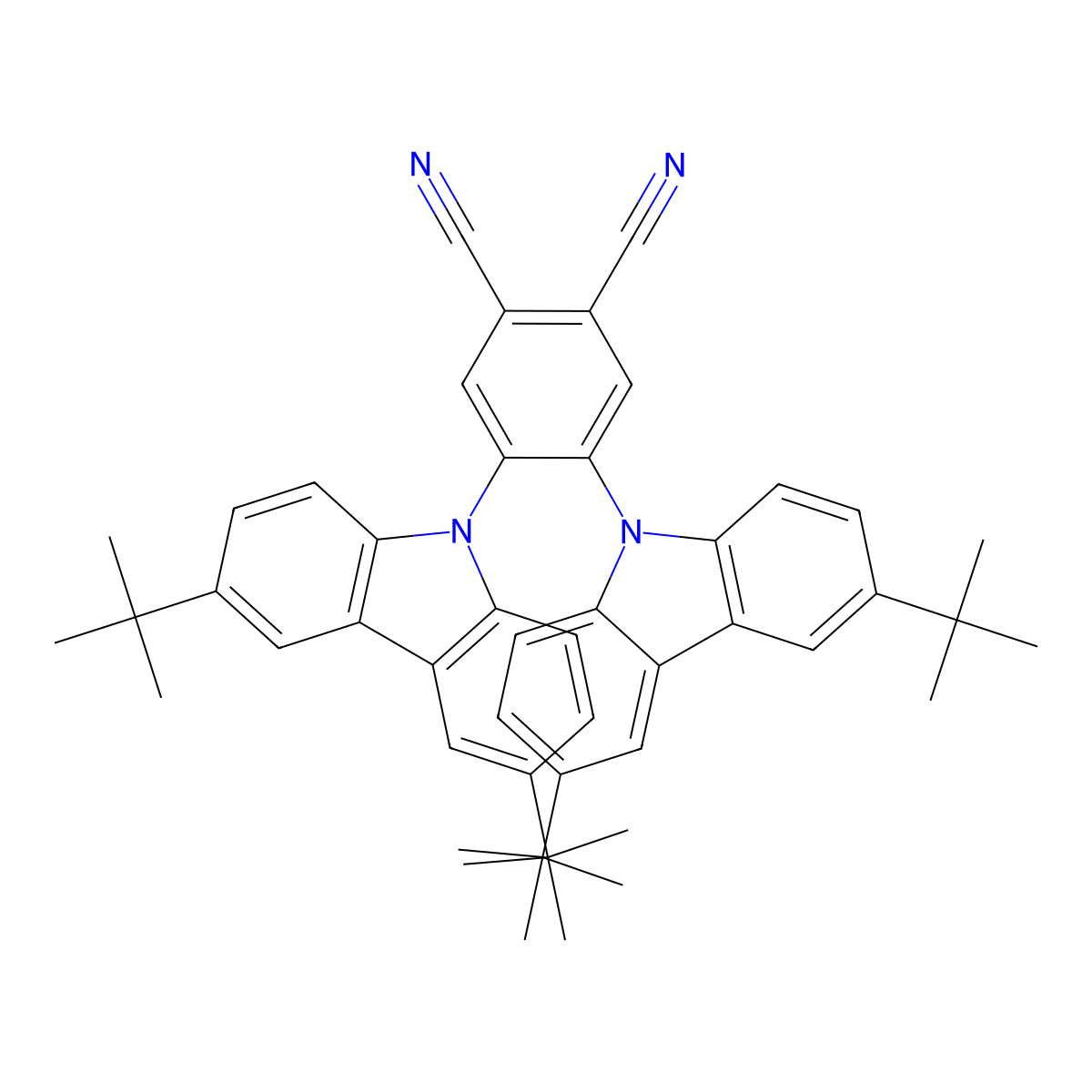 4,5-bis(3,6-di-tert-butyl-9H-carbazol-9-yl)phthalonitrile molecular structure, CAS 1962942-71-7