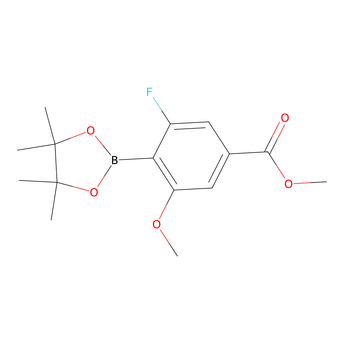 Methyl 3-fluoro-5-methoxy-4-(4,4,5,5-tetramethyl-1,3,2-dioxaborolan-2-YL)benzoate molecular structure, CAS 1962961-12-1