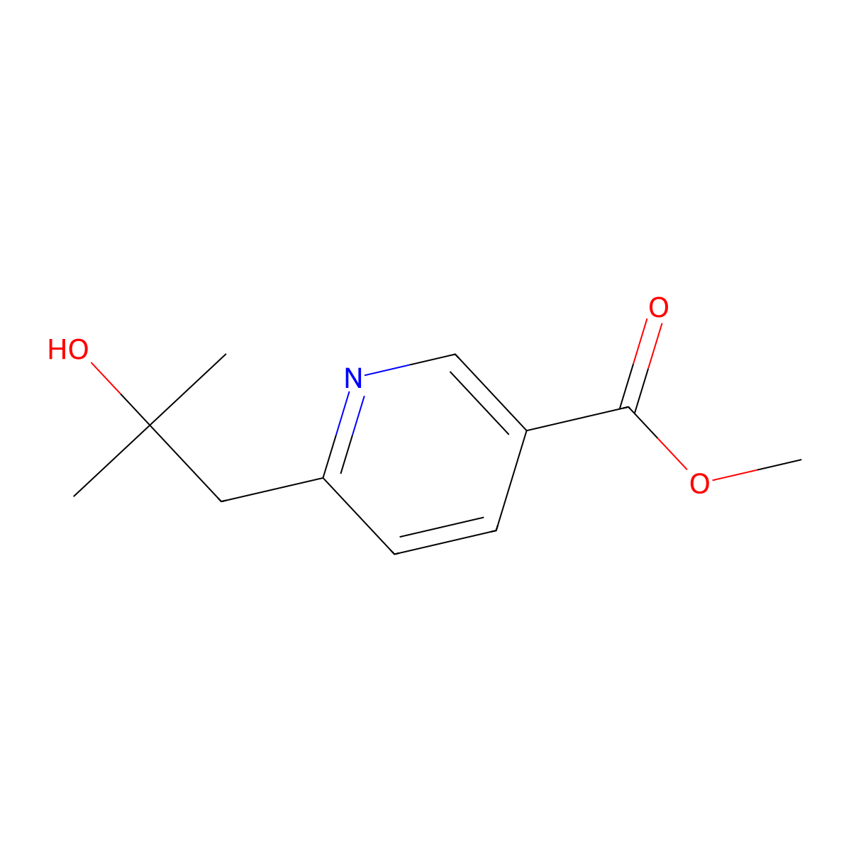 Methyl 6-(2-hydroxy-2-methylpropyl)nicotinate molecular structure, CAS 1962973-02-9