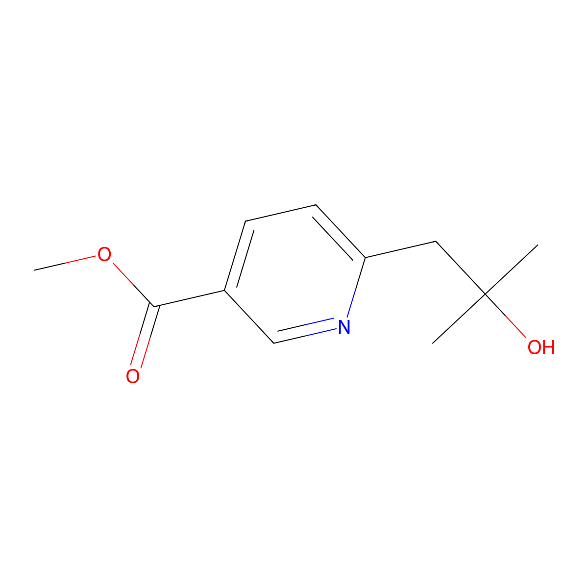 Methyl 6-(2-hydroxy-2-methylpropyl)nicotinate molecular structure, CAS 1962973-02-9