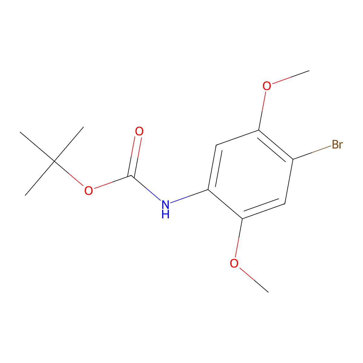 tert-butyl N-(4-bromo-2,5-dimethoxyphenyl)carbamate molecular structure, CAS 1962978-39-7