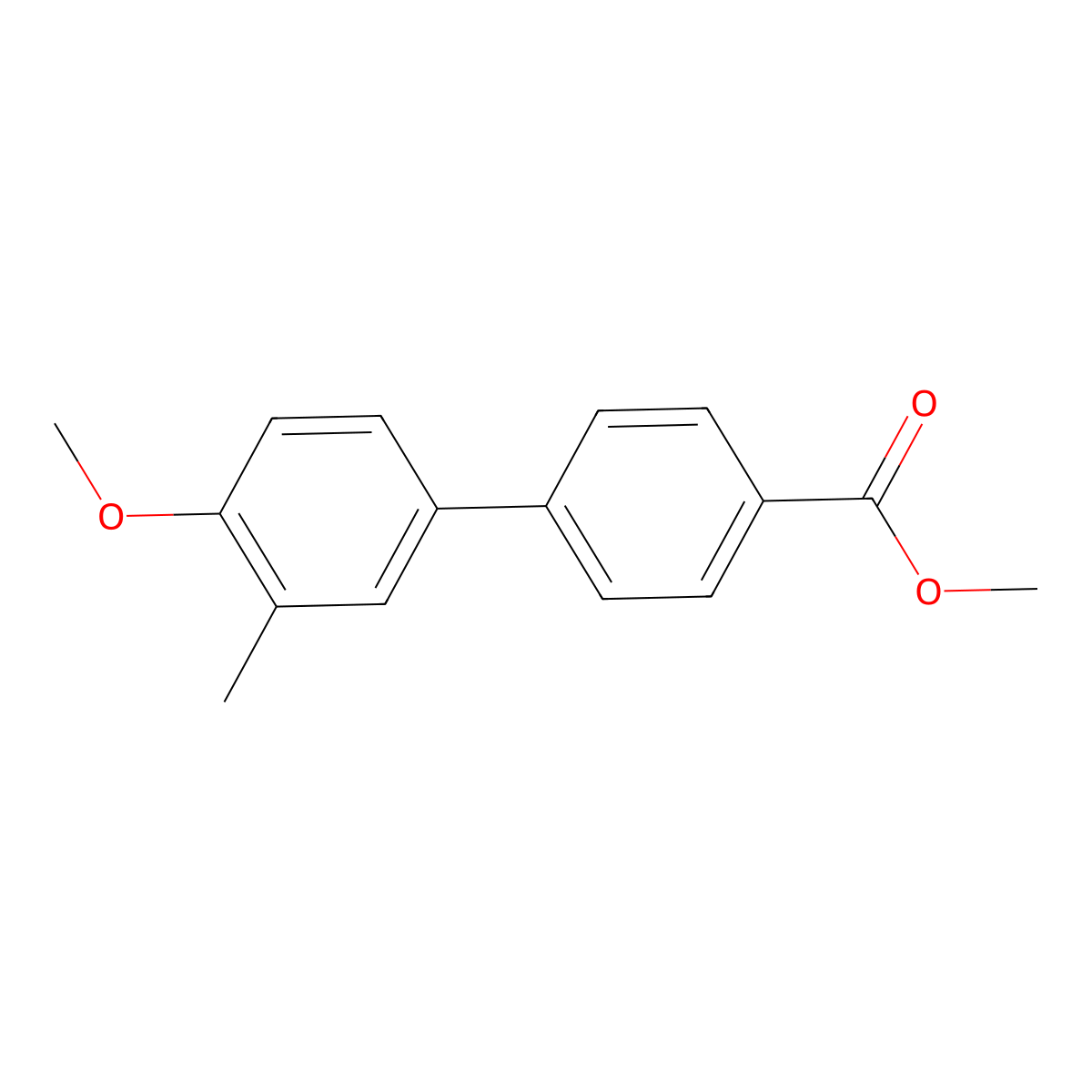 Methyl 4'-methoxy-3'-methyl-[1,1'-biphenyl]-4-carboxylate molecular structure, CAS 1962998-13-5