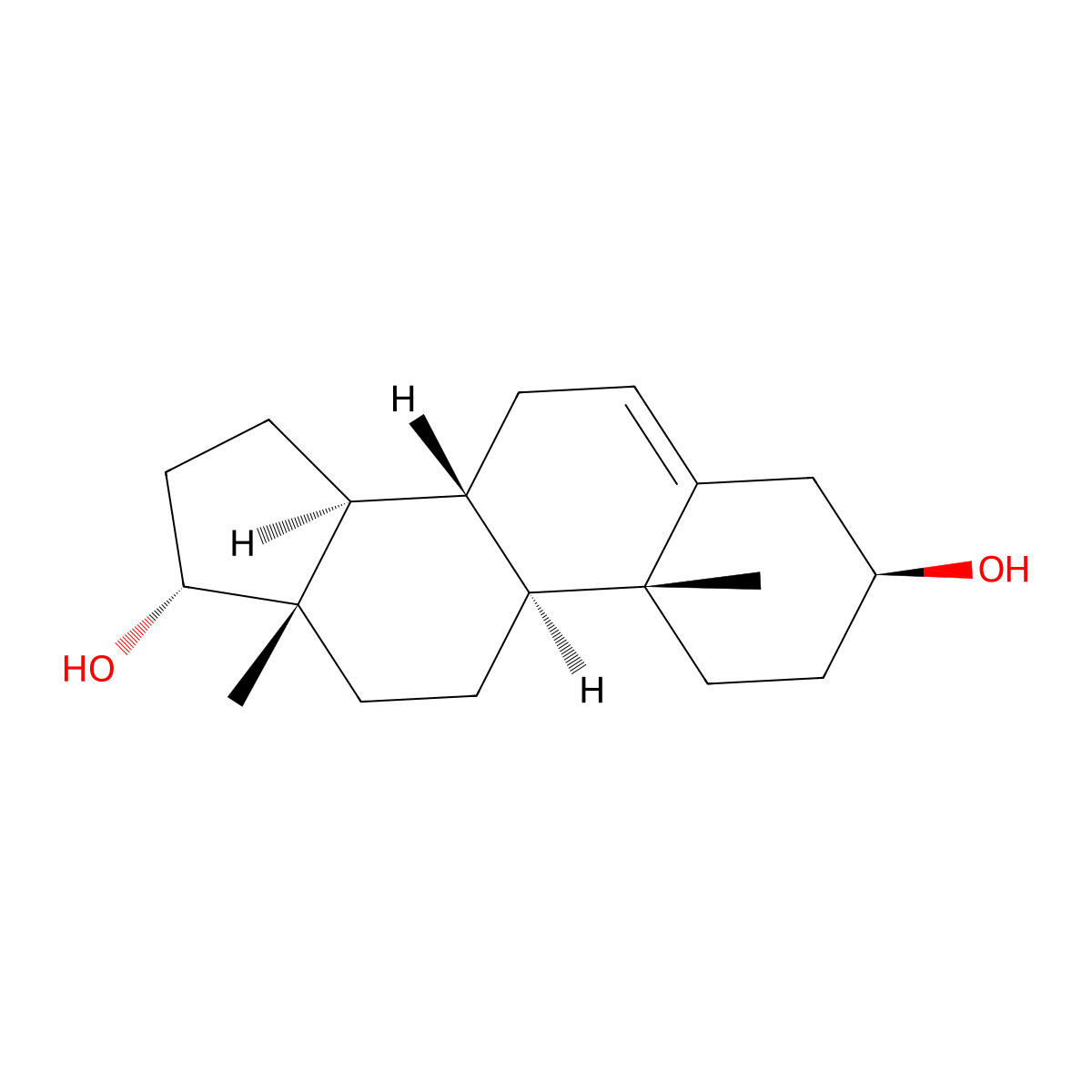 Androst-5-ene-3beta,17alpha-diol molecular structure, CAS 1963-03-7