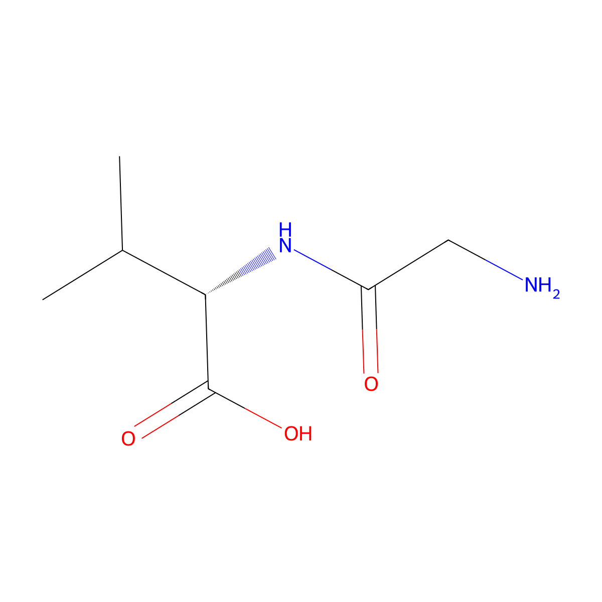 Glycyl-L-valine molecular structure, CAS 1963-21-9