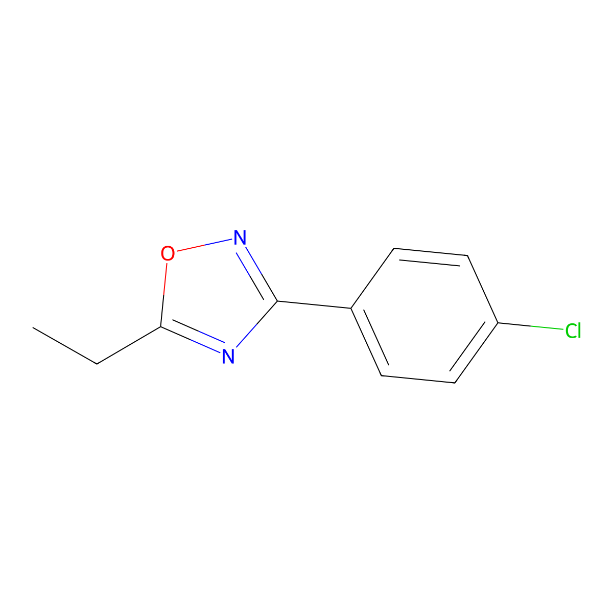 3-(4-Chlorophenyl)-5-ethyl-1,2,4-oxadiazole molecular structure, CAS 196301-93-6
