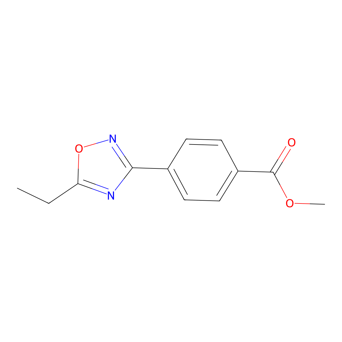 Methyl 4-(5-ethyl-1,2,4-oxadiazol-3-YL)benzoate molecular structure, CAS 196301-95-8