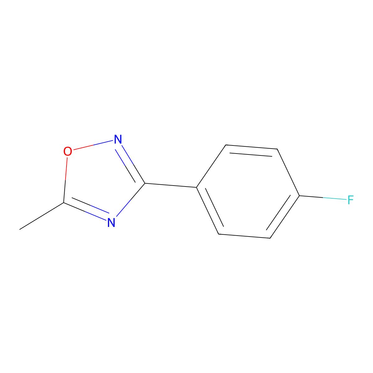 3-(4-Fluorophenyl)-5-methyl-1,2,4-oxadiazole molecular structure, CAS 196301-98-1