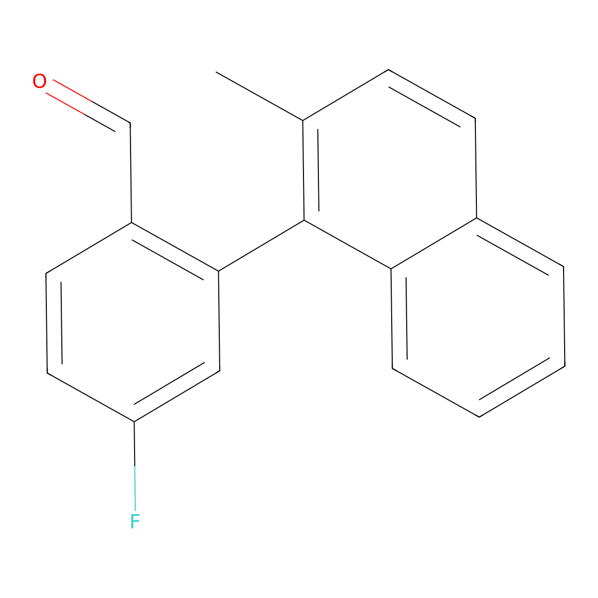 4-Fluoro-2-(2-methyl-1-naphthalenyl)benzaldehyde molecular structure, CAS 1963046-95-8