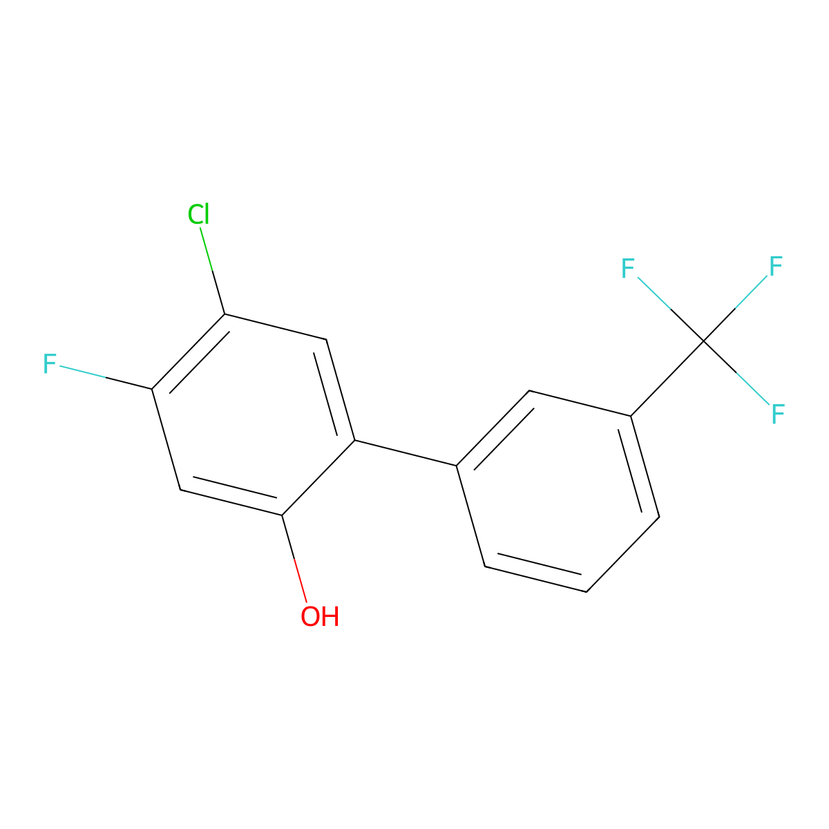 4-Chloro-5-fluoro-2-[3-(trifluoromethyl)phenyl]phenol molecular structure, CAS 1963448-86-3
