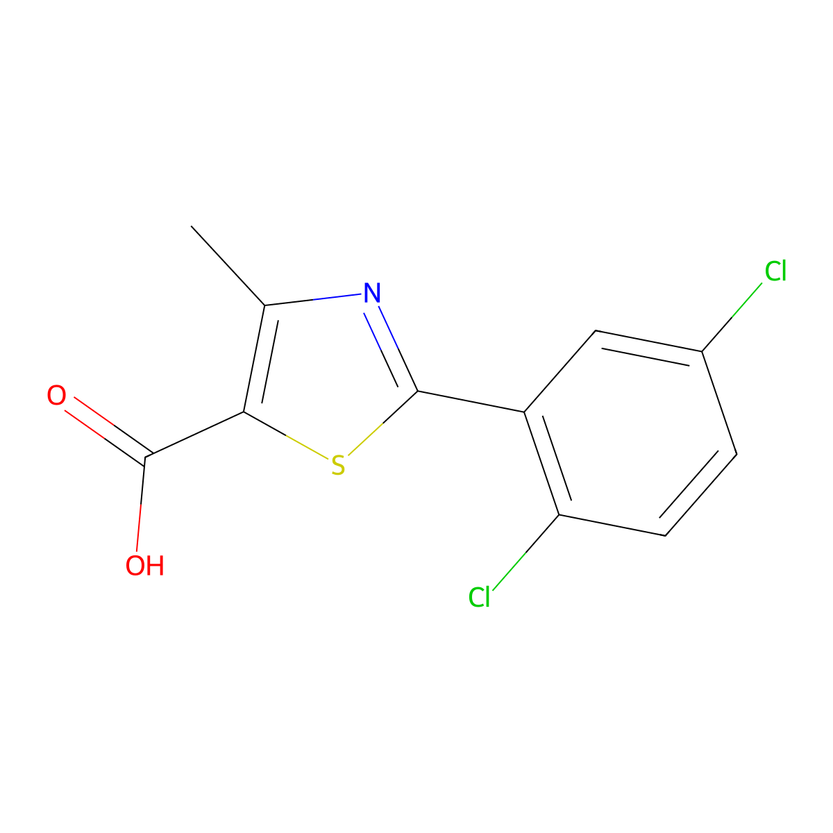 2-(2,5-Dichlorophenyl)-4-methyl-1,3-thiazole-5-carboxylic acid molecular structure, CAS 1963587-95-2