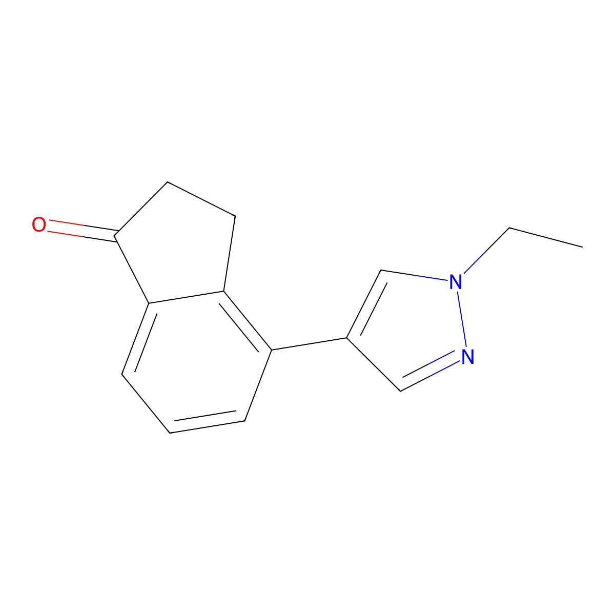 4-(1-Ethyl-1H-pyrazol-4-yl)-2,3-dihydro-1H-inden-1-one molecular structure, CAS 1963783-24-5