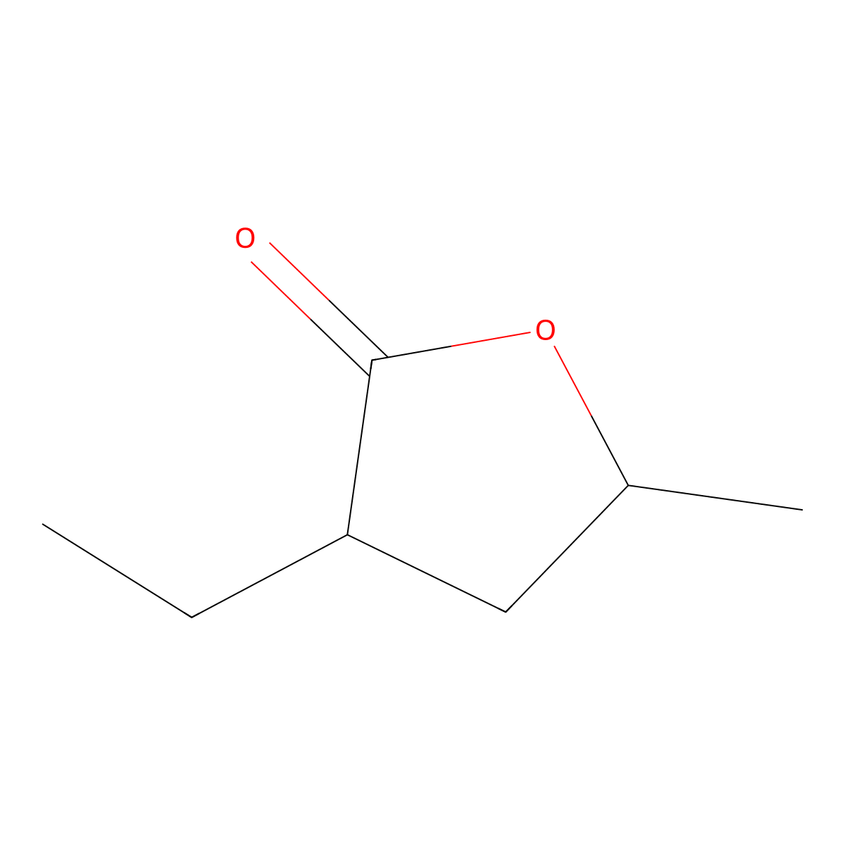 3-Ethyldihydro-5-methyl-2(3H)-furanone molecular structure, CAS 19639-00-0