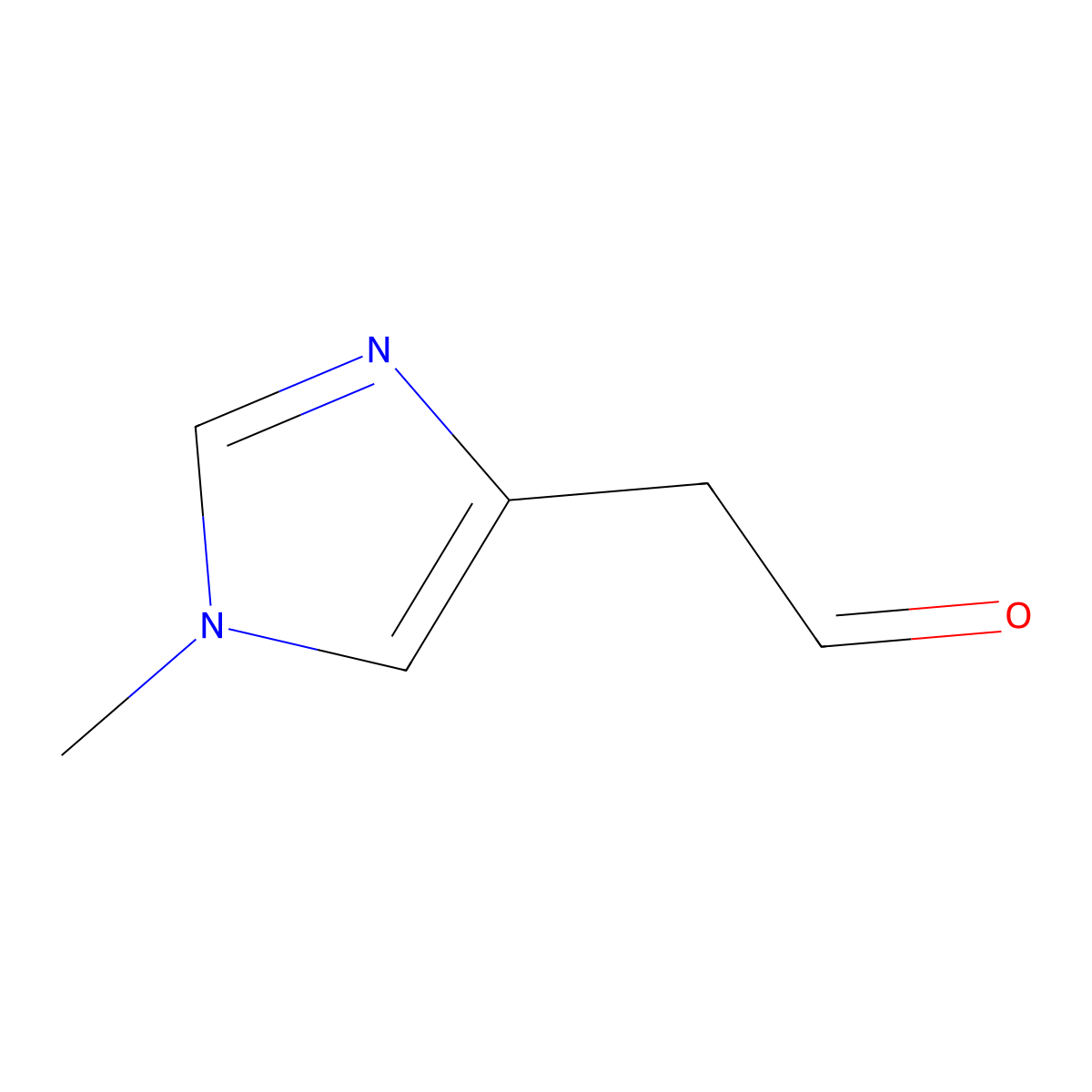 Methylimidazole acetaldehyde molecular structure, CAS 19639-03-3