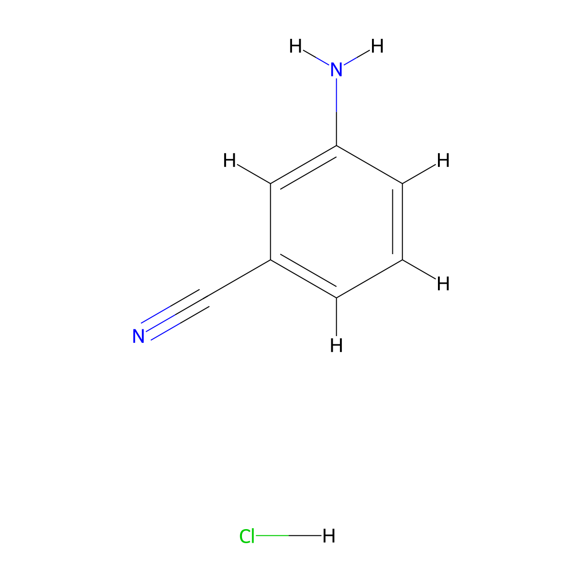 M-Aminobenzonitrile hydrochloride molecular structure, CAS 196393-87-0