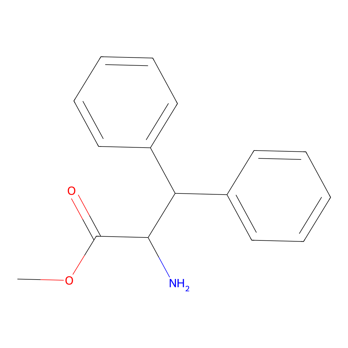(S)-Methyl 2-amino-3,3-diphenylpropanoate molecular structure, CAS 196395-12-7