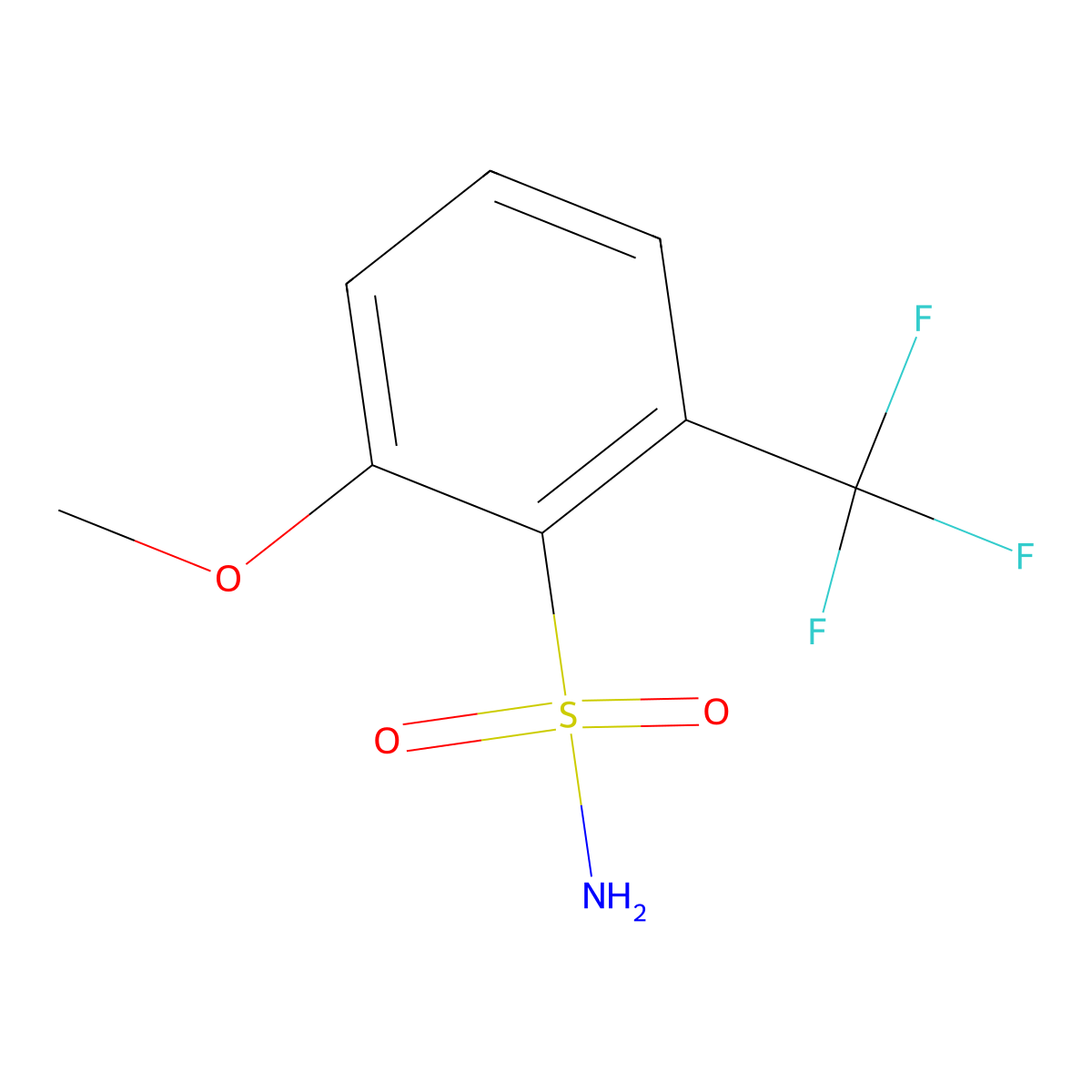 2-Methoxy-6-(trifluoromethyl)benzenesulfonamide molecular structure, CAS 196397-04-3