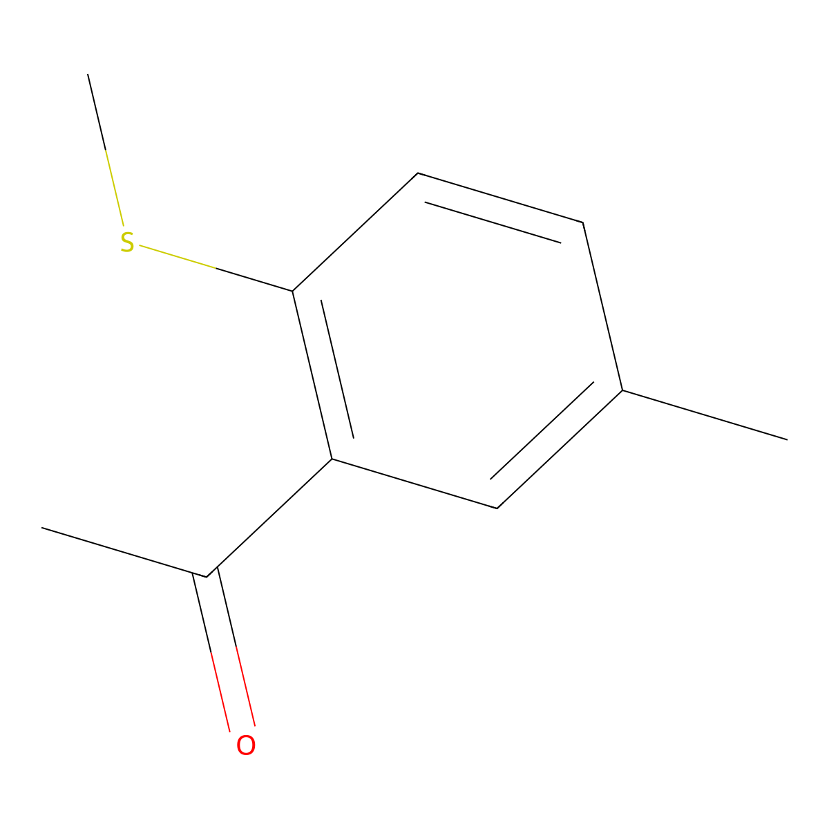 1-[5-Methyl-2-(methylsulfanyl)phenyl]ethan-1-one molecular structure, CAS 1964-27-8
