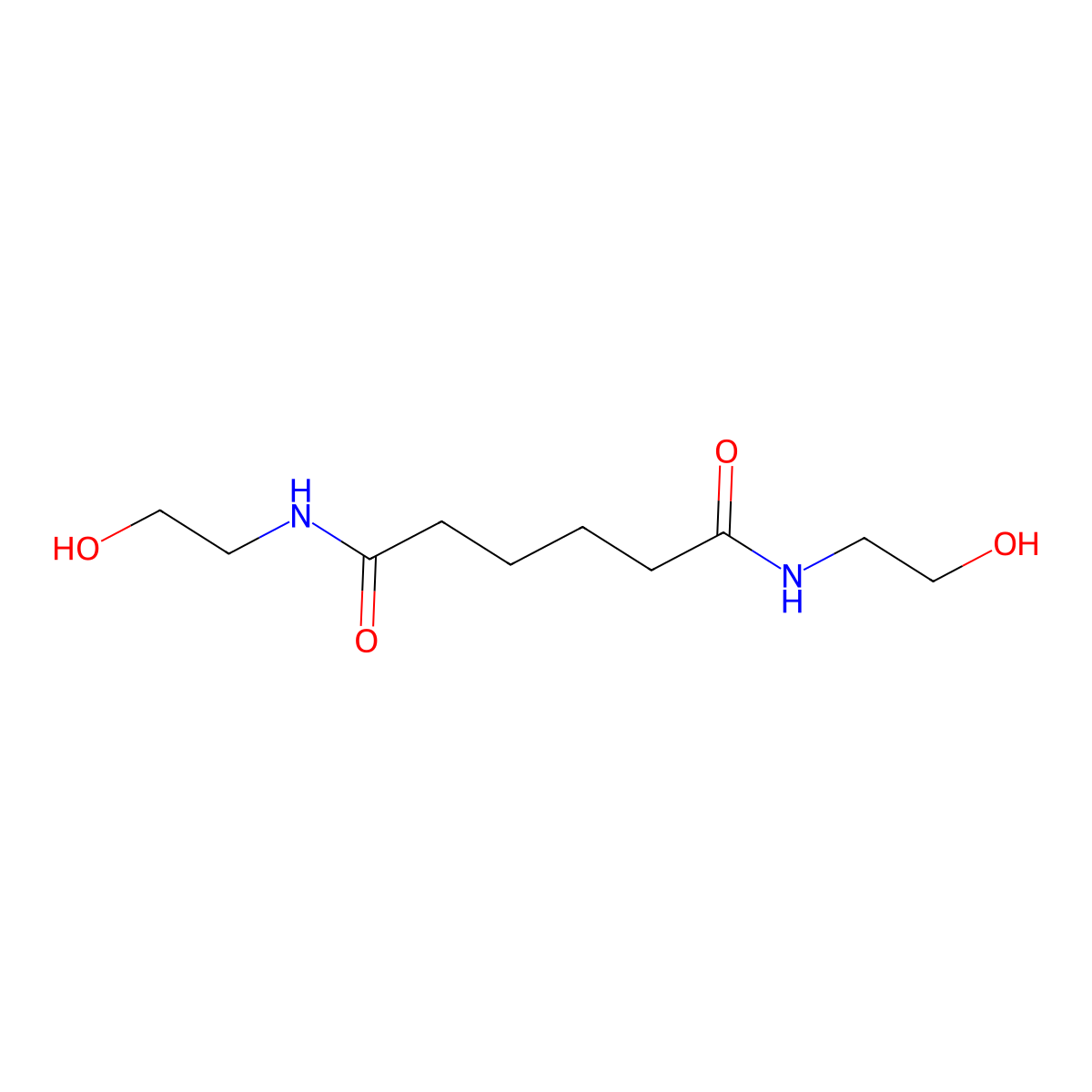 Hexanediamide, N,N'-bis(2-hydroxyethyl)- molecular structure, CAS 1964-73-4