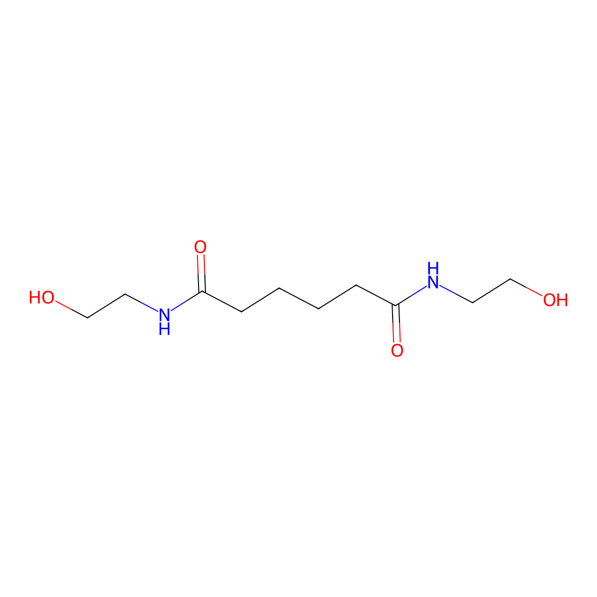 Hexanediamide, N,N'-bis(2-hydroxyethyl)- molecular structure, CAS 1964-73-4