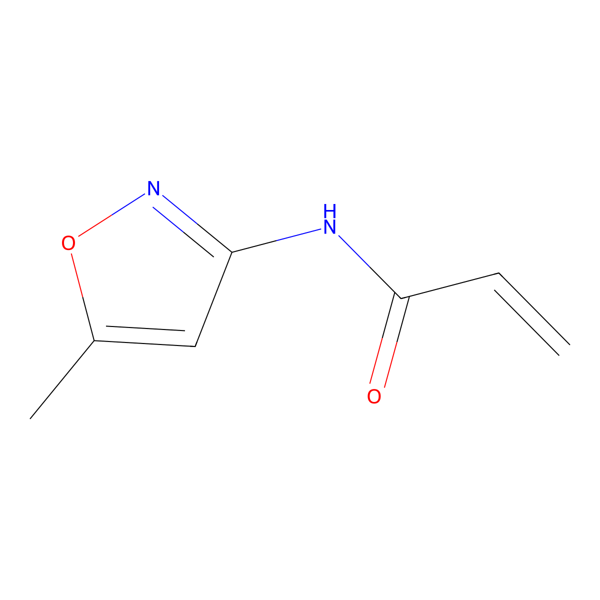 N-(5-methyl-1,2-oxazol-3-yl)prop-2-enamide molecular structure, CAS 196403-11-9