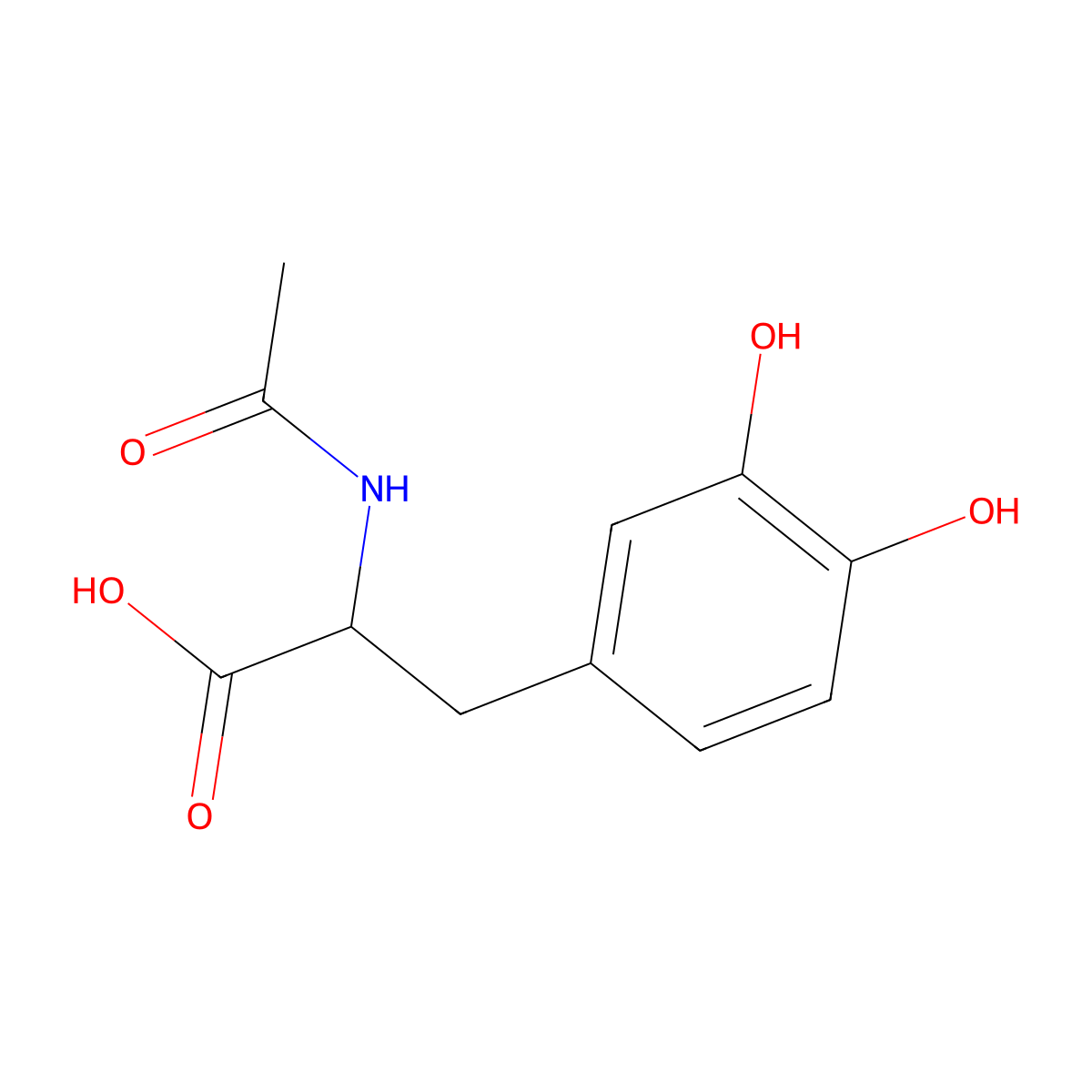 N-Acetyl-3-hydroxy-L-tyrosine molecular structure, CAS 19641-90-8