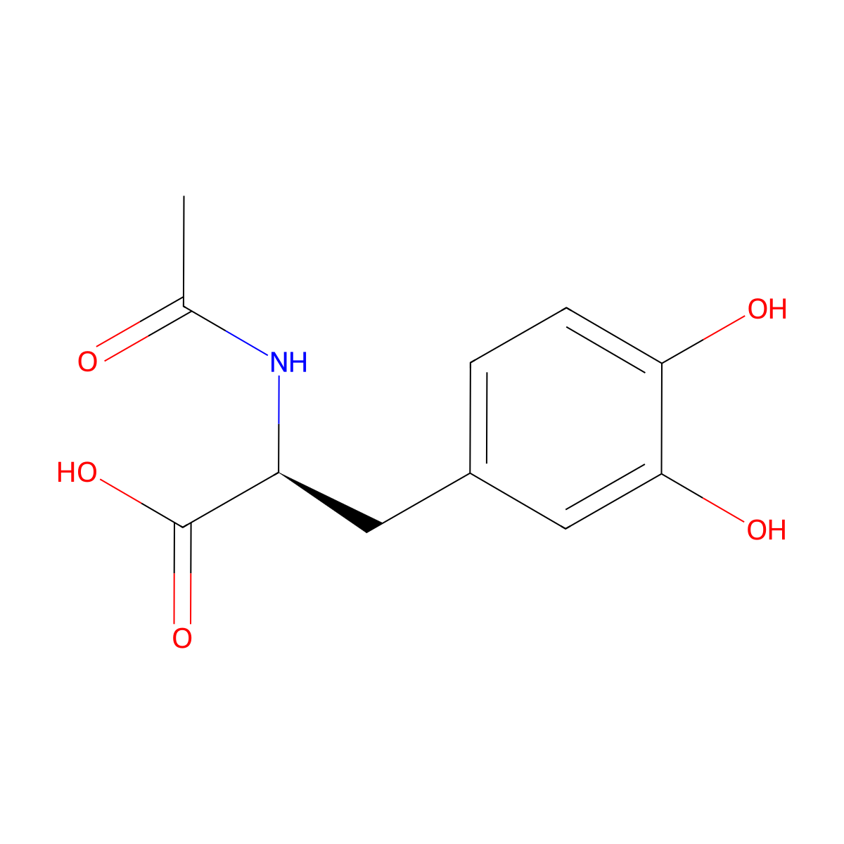 N-Acetyl-3-hydroxy-L-tyrosine molecular structure, CAS 19641-90-8