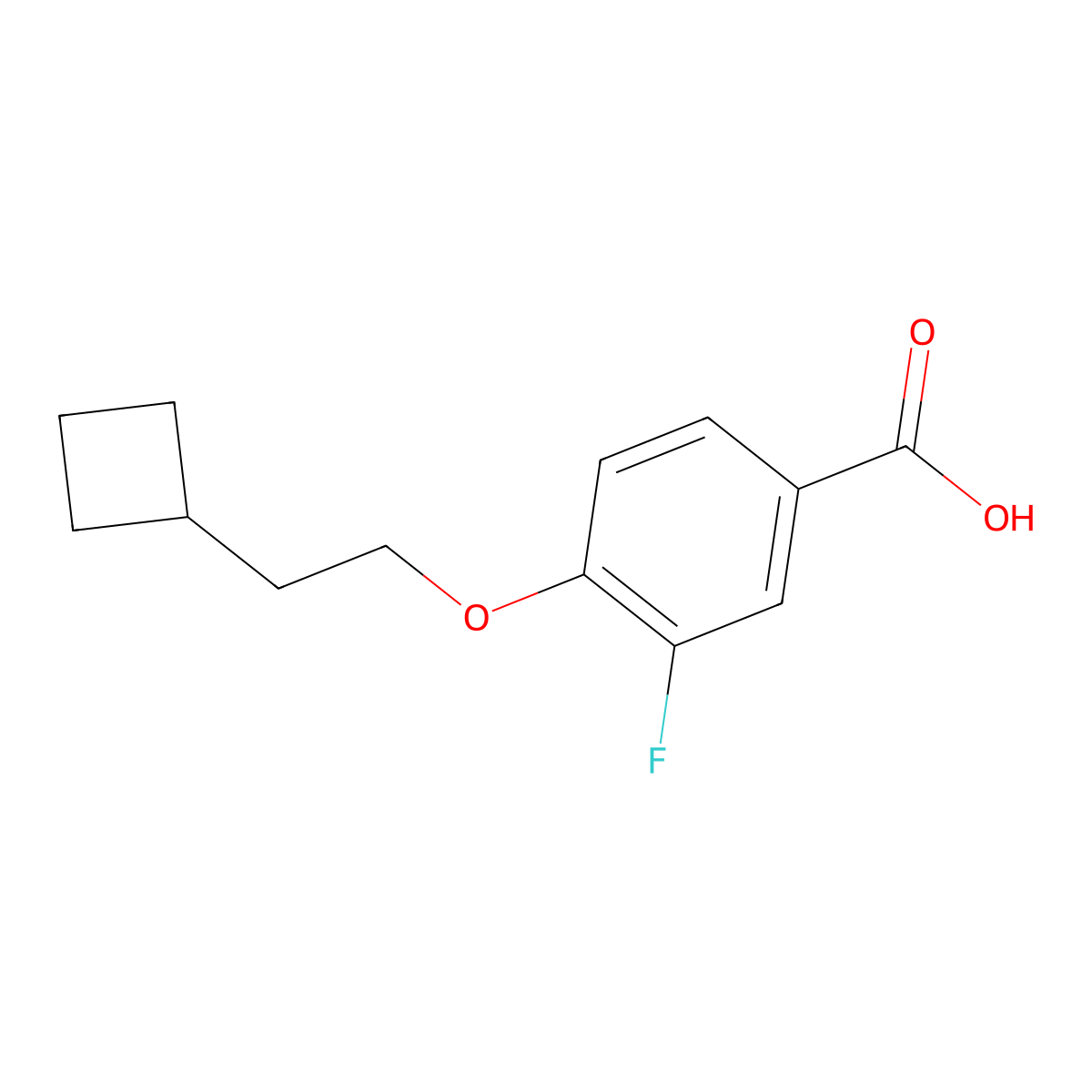4-(2-Cyclobutylethoxy)-3-fluorobenzoic acid molecular structure, CAS 1964195-57-0