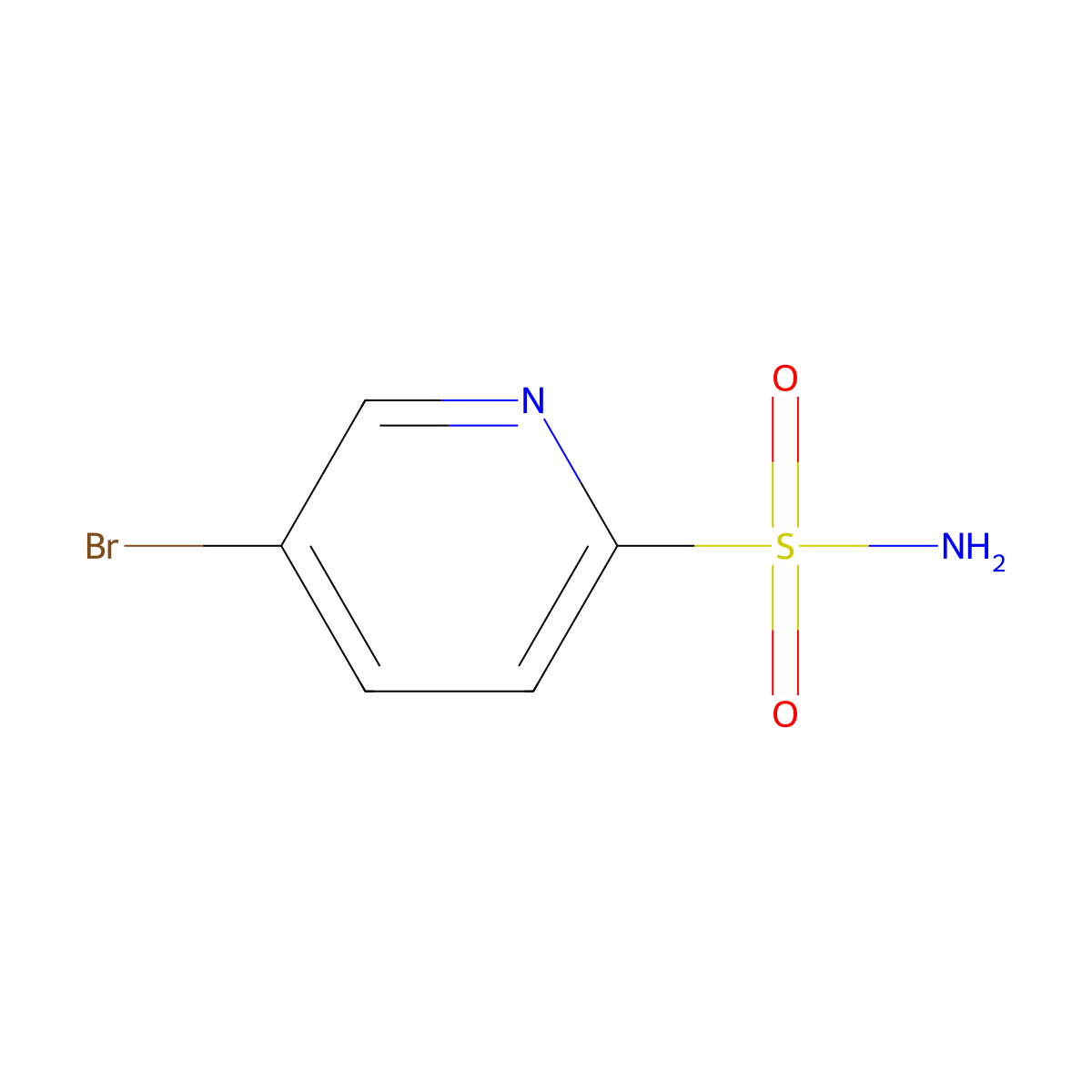5-Bromopyridine-2-sulfonamide molecular structure, CAS 19642-68-3
