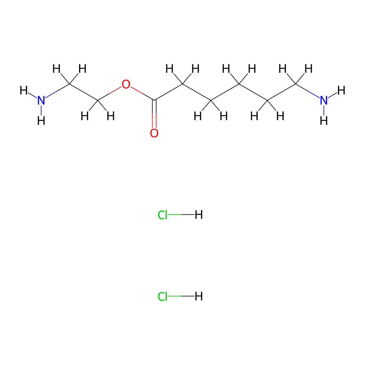 2-Aminoethyl 6-aminohexanoate dihydrochloride molecular structure, CAS 19643-43-7