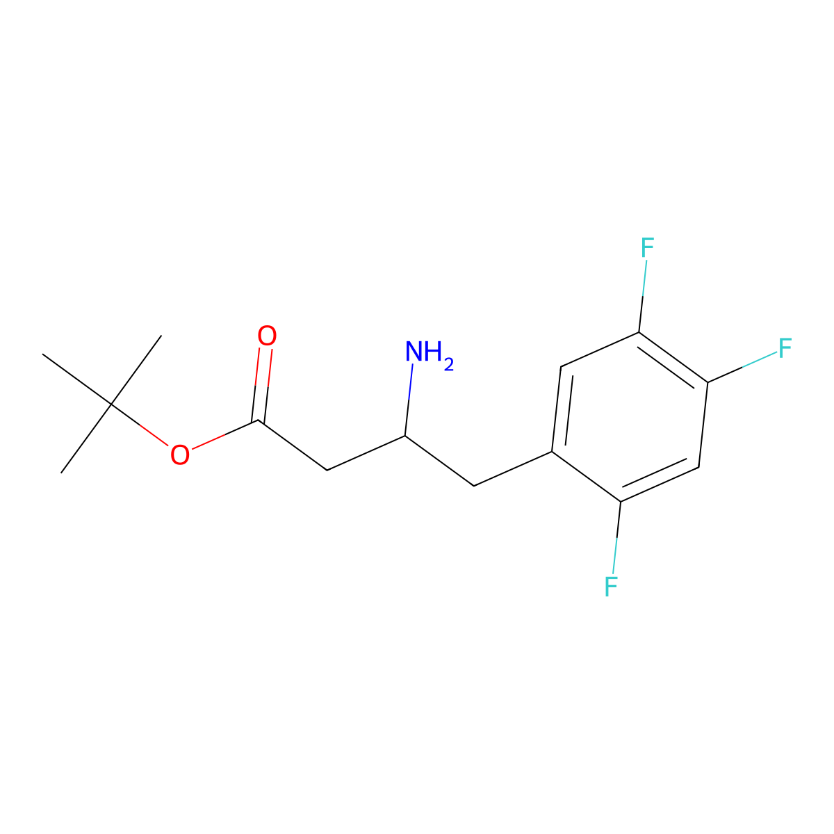 Tert-butyl 3-amino-4-(2,4,5-trifluorophenyl)butanoate molecular structure, CAS 1964462-19-8