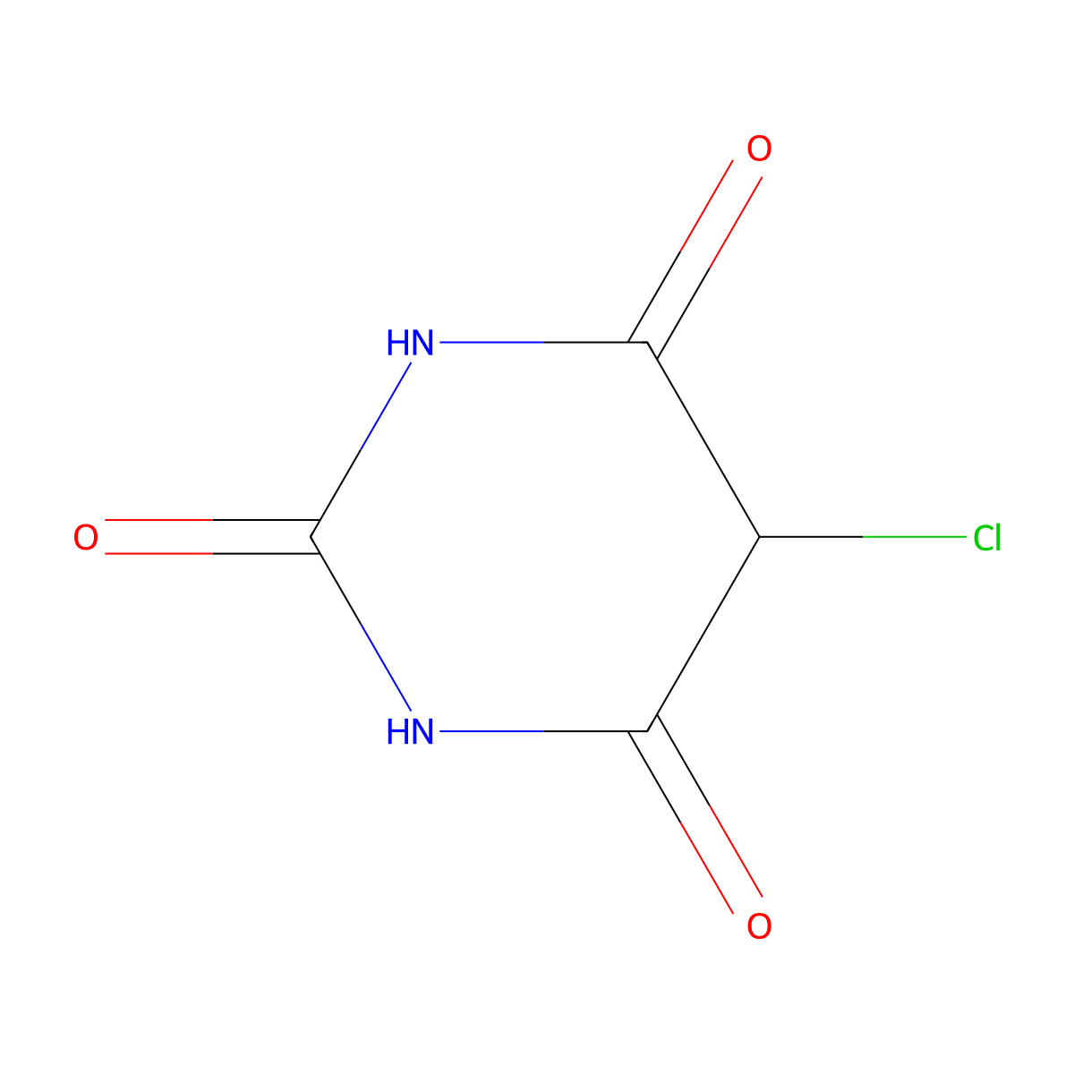 2,4,6(1H,3H,5H)-Pyrimidinetrione, 5-chloro- molecular structure, CAS 19645-77-3