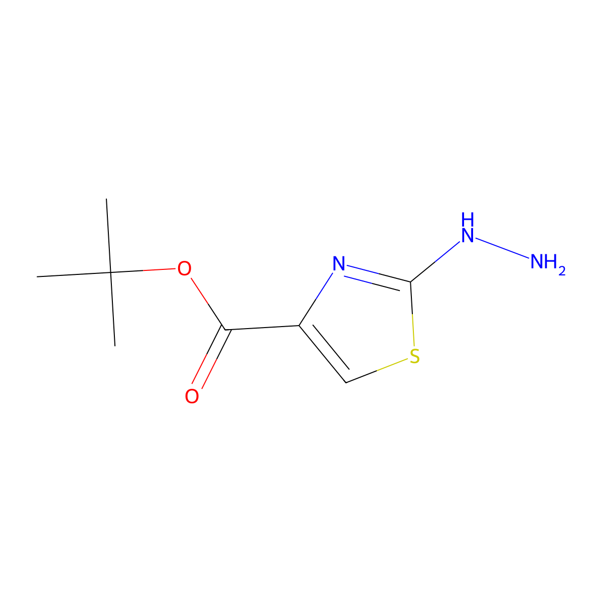 tert-Butyl 2-hydrazinylthiazole-4-carboxylate molecular structure, CAS 1964517-21-2