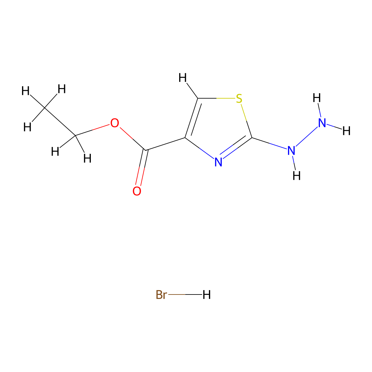 Ethyl 2-hydrazinylthiazole-4-carboxylate hydrobromide molecular structure, CAS 1964517-22-3