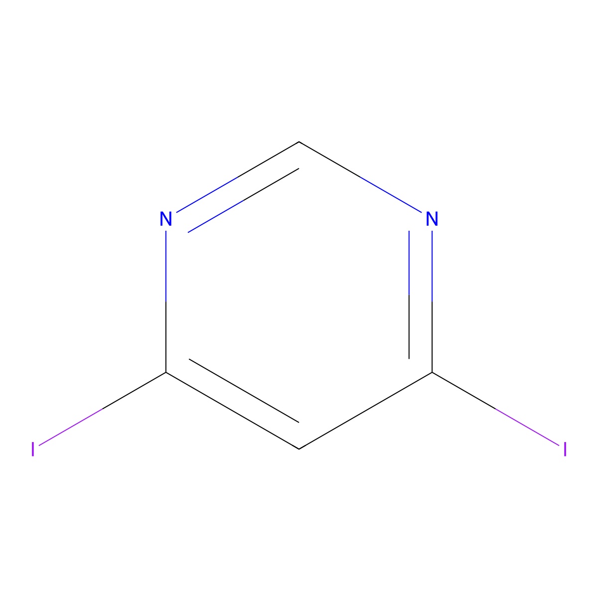 4,6-Diiodopyrimidine molecular structure, CAS 19646-06-1