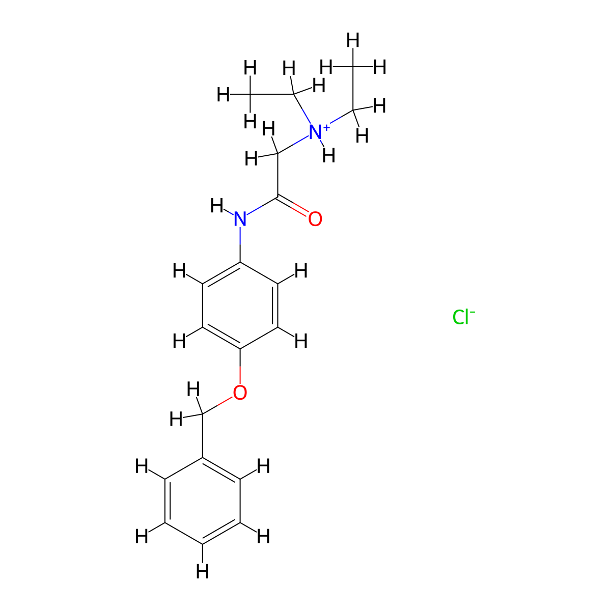 Acetanilide, 4'-benzyloxy-2-diethylamino-, hydrochloride molecular structure, CAS 19647-07-5