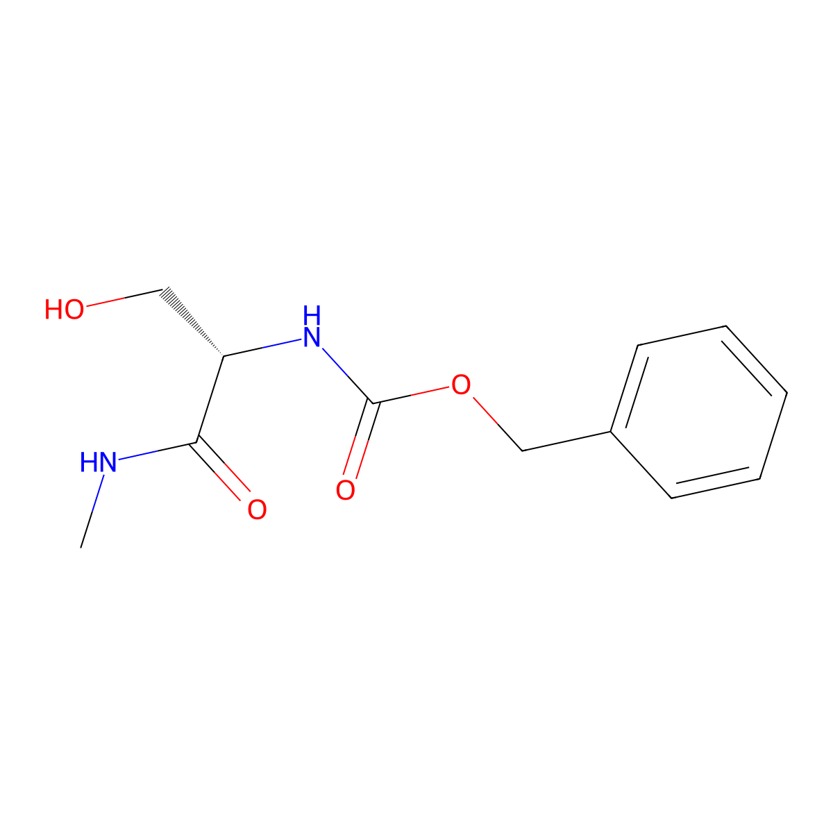 (S)-benzyl 3-hydroxy-1-(methylamino)-1-oxopropan-2-ylcarbamate molecular structure, CAS 19647-68-8
