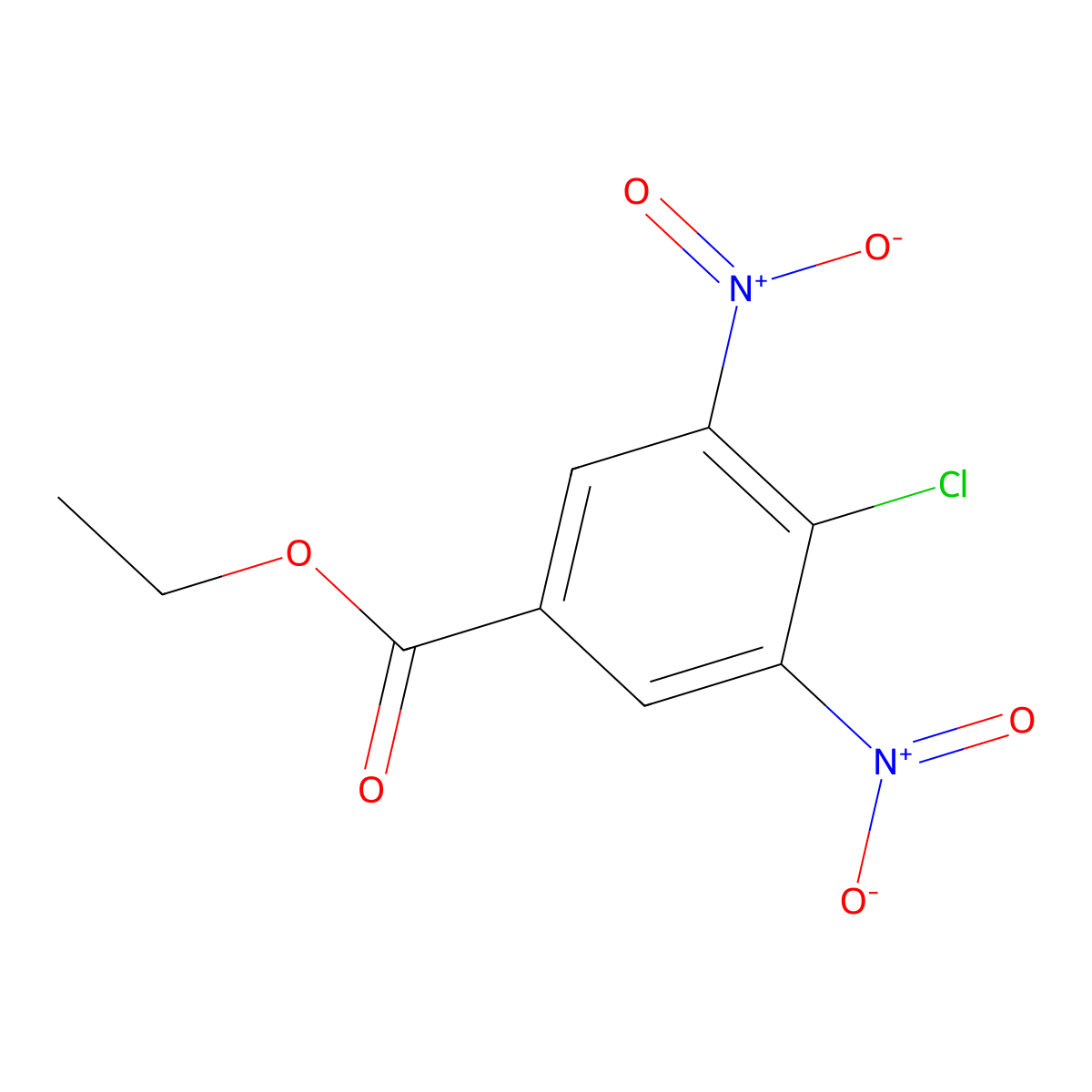 Ethyl 4-chloro-3,5-dinitrobenzoate molecular structure, CAS 19649-81-1