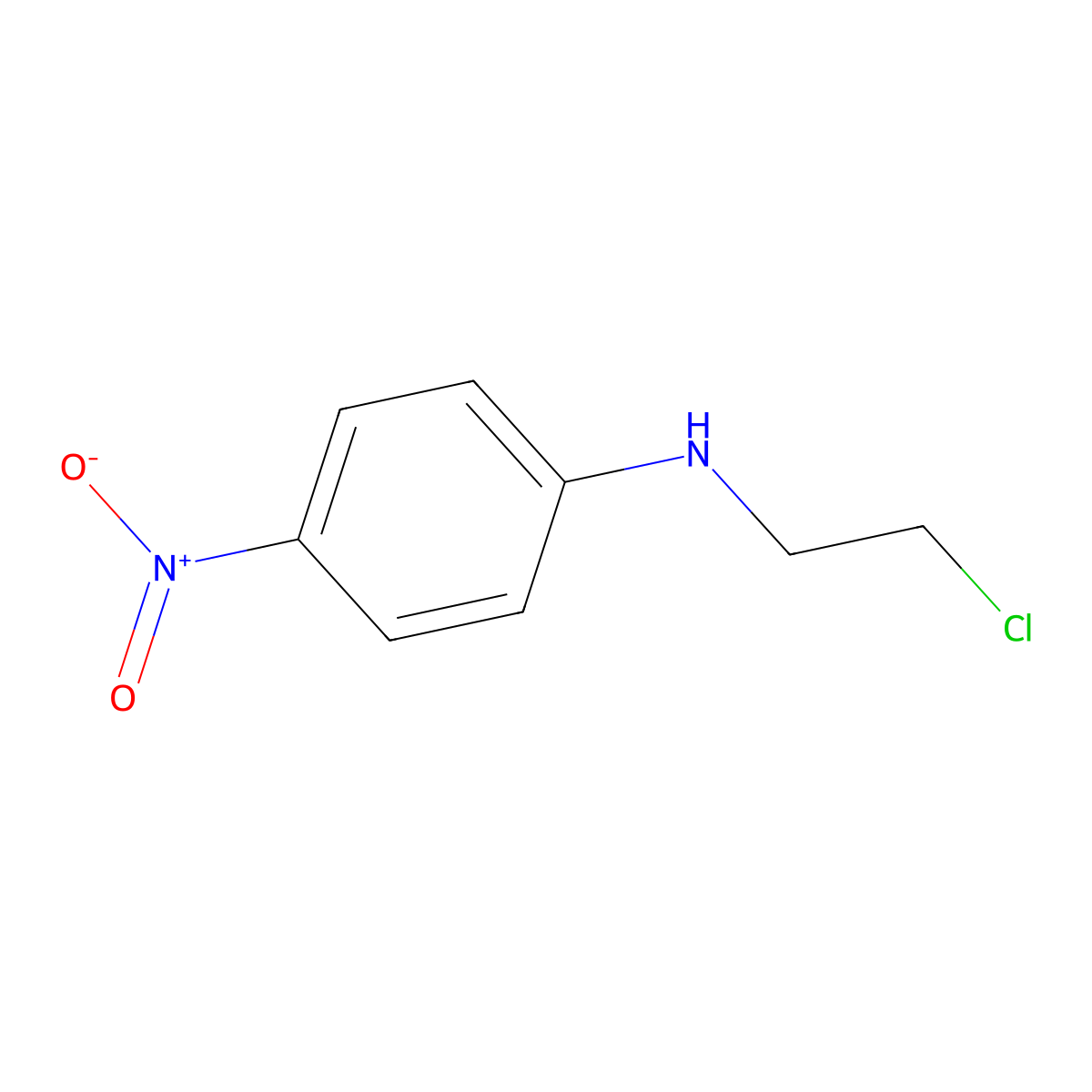 N-(2-chloroethyl)-4-nitroaniline molecular structure, CAS 1965-55-5