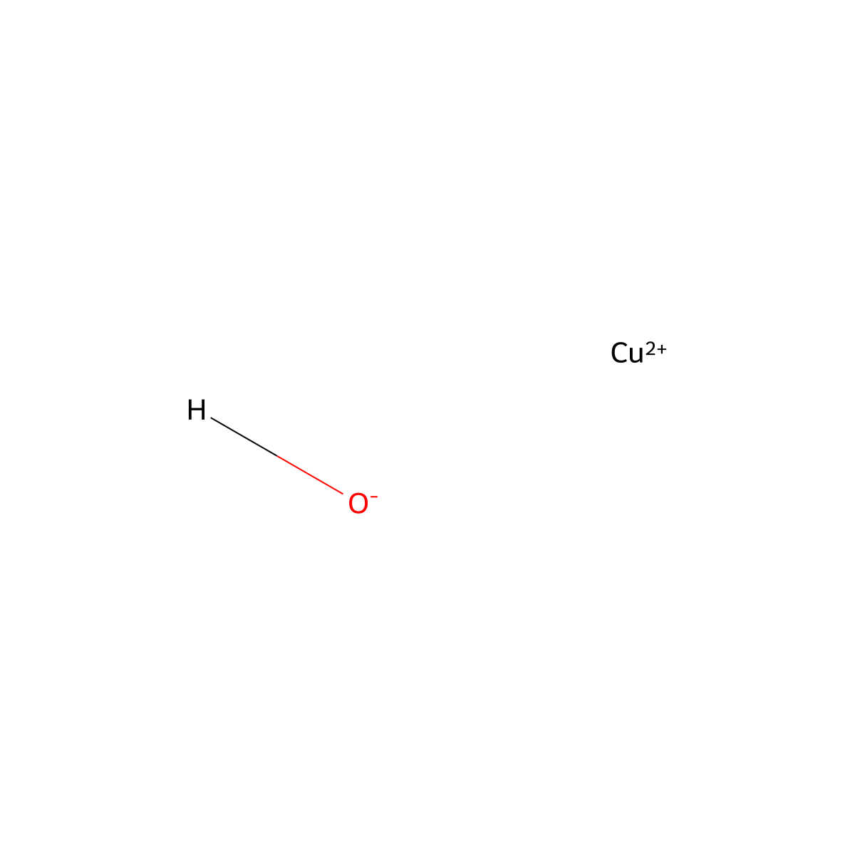 Copper(1+), hydroxy-, ion molecular structure, CAS 19650-79-4