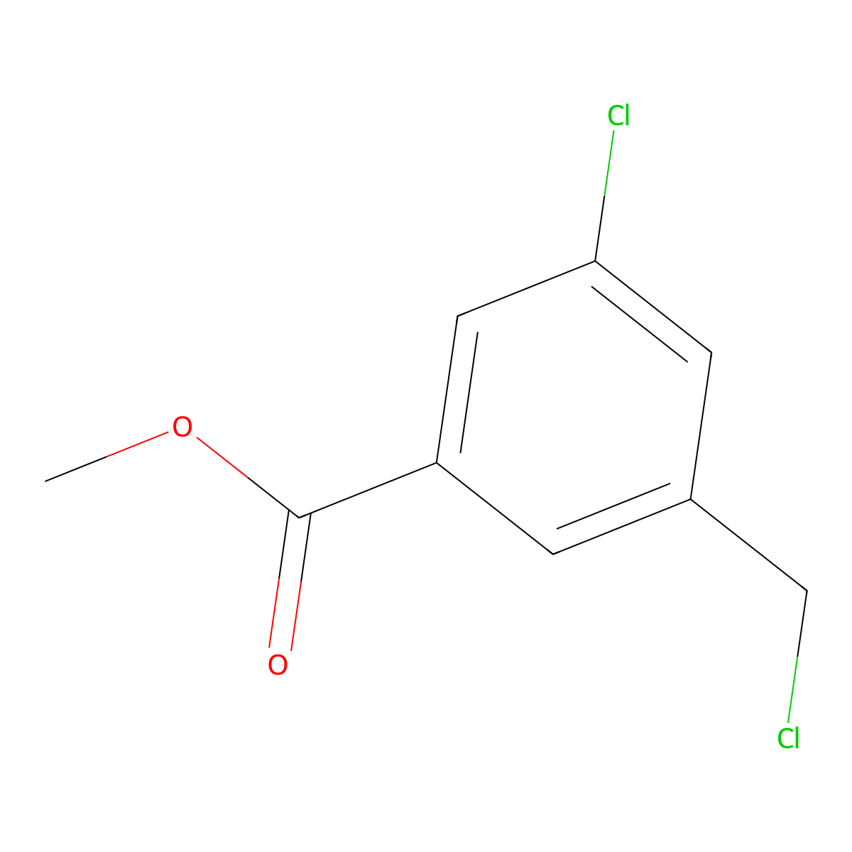 Methyl 3-chloro-5-(chloromethyl)benzoate molecular structure, CAS 196500-18-2